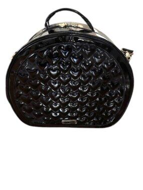 Betsey Johnson Vintage Black Patent Rounded Case w Shoulder Strap